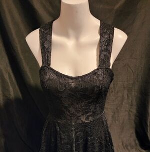 Elegant Gothic Black Lace Dress